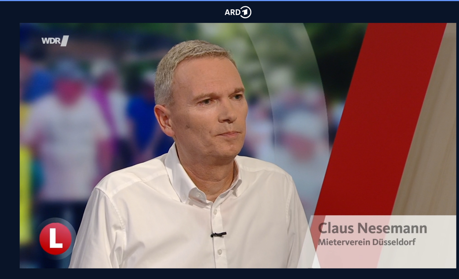Screenshot Claus Nesemann im Interview WDR-Lokalzeit Düsseldorf