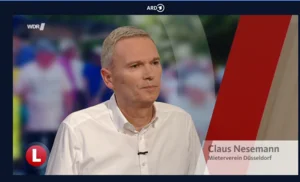 Screenshot Claus Nesemann im Interview WDR-Lokalzeit Düsseldorf