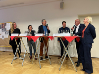 Clara Gerlach (Bündnis90/Die Grünen), Julia Marmulla (Die Linke), Dr. Sabrina Proschmann (SPD), Mirko Rohloff (FDP) und Rolf Tups (CDU)